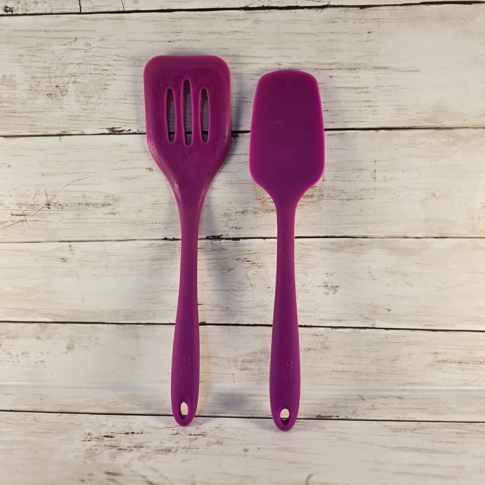 Core Kitchen‎ Purple Silicone Spatula Set Slotted Turner and Mixing Spatula